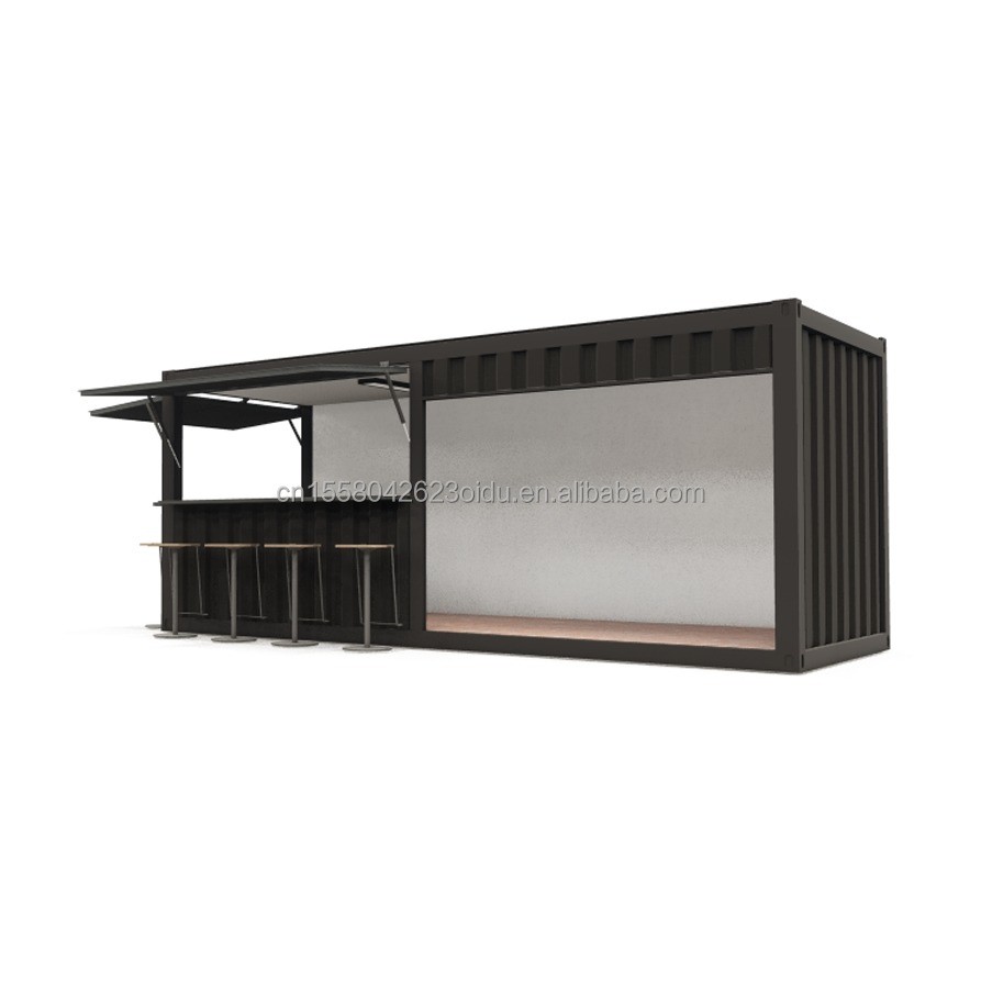 20ft Steel Frame Prefabricated Food Booth Container with Aluminum ...