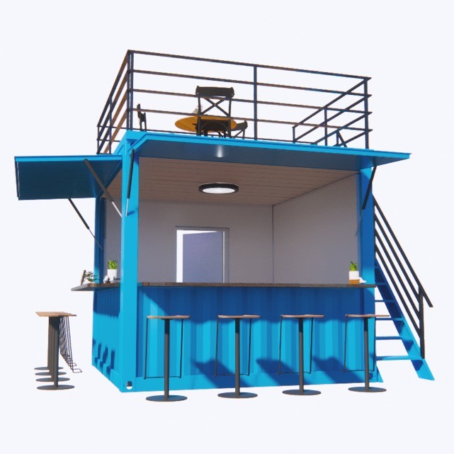 10ft Prefabricated Restaurant Shop Street Food Kiosk Container Pop Up ...