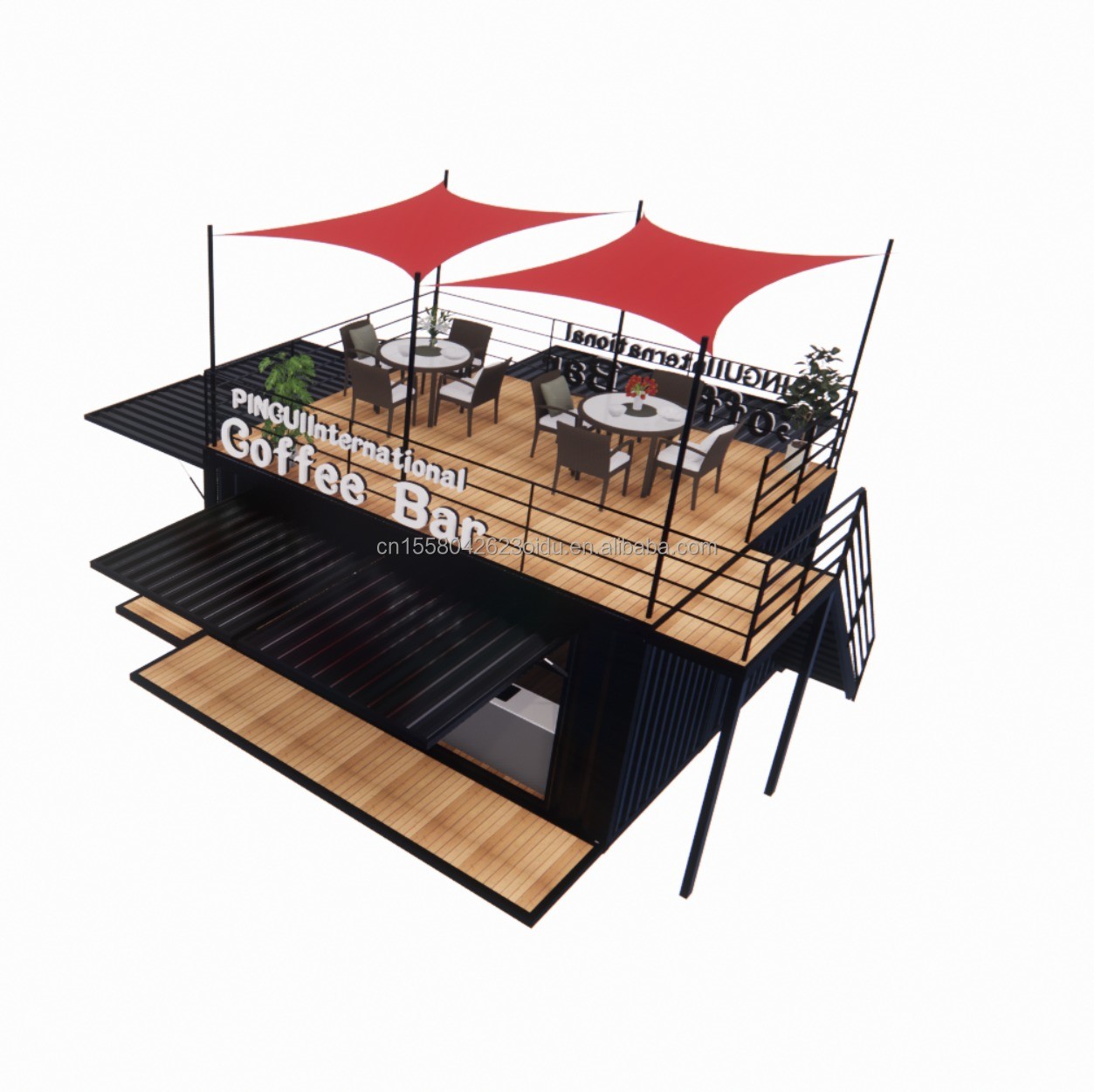 Moveable Store 10ft Movable Flat Pack Steel Shipping Container Mobile Store for Mall ...
