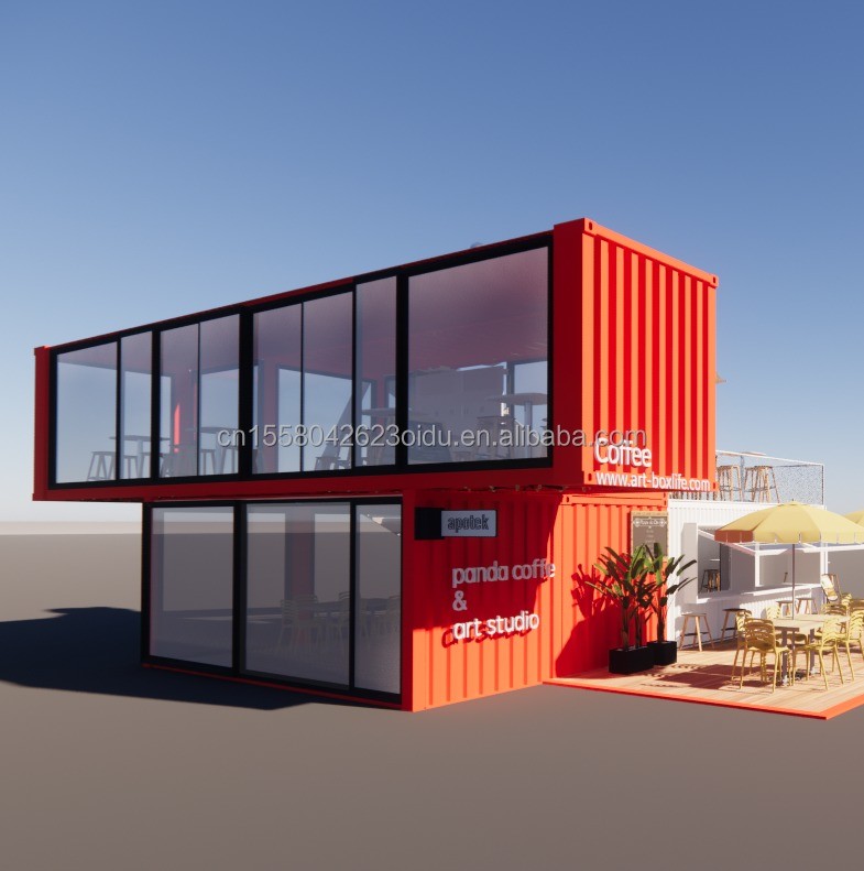 20ft Deluxe Container Store Large Floor Glass Tiny House Custom Cabin ...