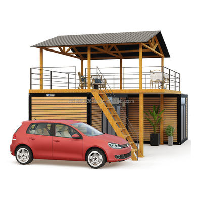 Intelligent Modular Prefabricated Tiny House Customized Color Flat Pack Wooden Houses with Galvanized Steel Square Tubes