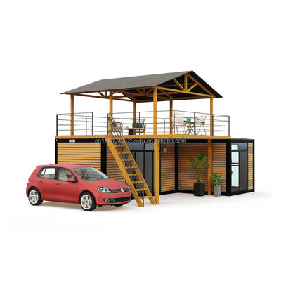 Intelligent Modular Prefabricated Tiny House Customized Color Flat Pack Wooden Houses with Galvanized Steel Square Tubes