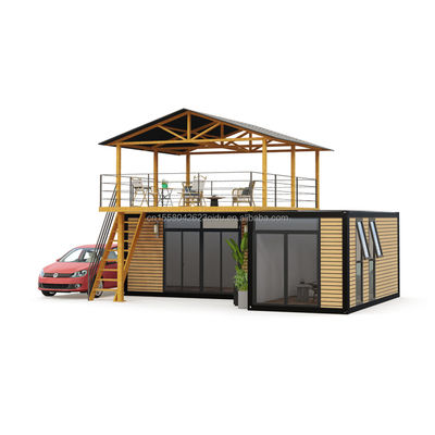 Intelligent Modular Prefabricated Tiny House Customized Color Flat Pack Wooden Houses with Galvanized Steel Square Tubes