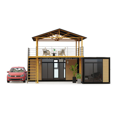 Intelligent Modular Prefabricated Tiny House Customized Color Flat Pack Wooden Houses with Galvanized Steel Square Tubes