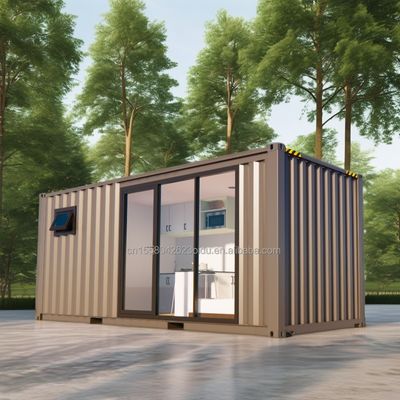 Galvanized Steel Square Tubes Modified Prefabricated Shipping Container House for Forest Vacation Cabin Office or Villa