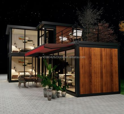 Galvanized Steel Square Tubes Main Structure Container Houses for Luxury Prefabricated Two-Bedroom Flat Pack Shipping