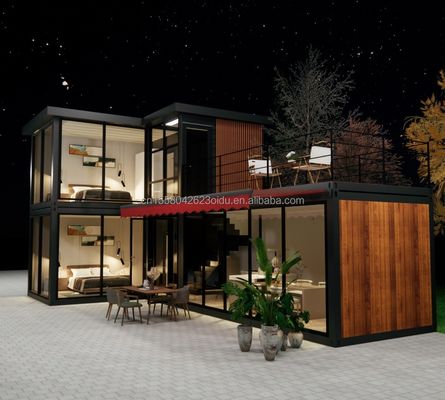 Galvanized Steel Square Tubes Main Structure Container Houses for Luxury Prefabricated Two-Bedroom Flat Pack Shipping