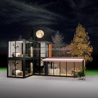 Galvanized Steel Square Tubes Main Structure Container Houses for Luxury Prefabricated Two-Bedroom Flat Pack Shipping