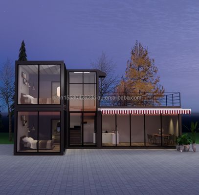 Galvanized Steel Square Tubes Main Structure Container Houses for Luxury Prefabricated Two-Bedroom Flat Pack Shipping