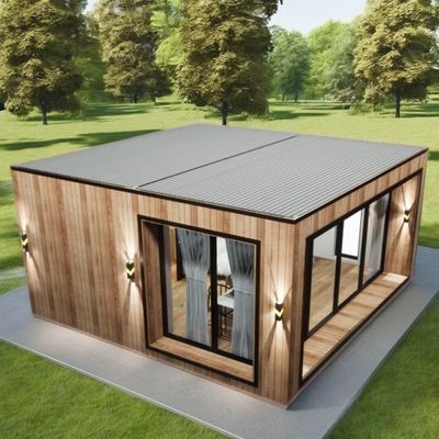 Fast Construction Prefab Container House with Galvanized Steel Square Tubes and 50/75/100mm Wave Sandwich Panel