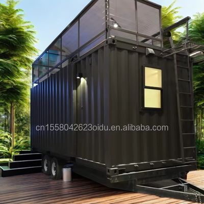 Modern Design Customized Color Steel Fabricated Fast Install Prefab Modular Homes on Wheels for Mobile Camping Trailer