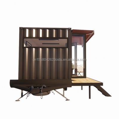 Modern Mini Mobile Tiny Trailer Container House with Steel Frame Galvanized Steel Bending and Sandwich Panel Material Wheels