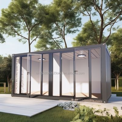 50/75/100mm Wave Sandwich Panel Wall Modern 20ft 40ft Steel Container Houses Flat Pack Prefabricated House for Office