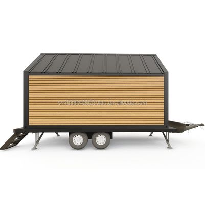 Galvanized Steel Square Tubes Modern Triangular Wooden Container House on Wheels for Outdoor Coffee Sales and Design Style