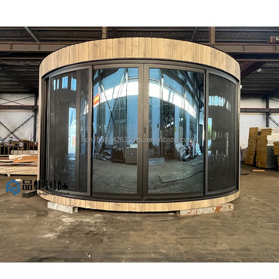 Foldable Container Luxury Glamping Pod Cabin Prefab Wooden Houses Flat Pack Circle Home round Wood Structure 20ft/40ft
