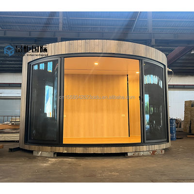 Foldable Container Luxury Glamping Pod Cabin Prefab Wooden Houses Flat Pack Circle Home round Wood Structure 20ft/40ft