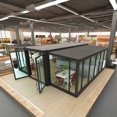 Fast Food Shop or Modern Office Expandable 20ft Container House with Customized Color and Aluminum Alloy Windows