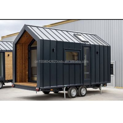 Modern Design Tiny House on Wheels Steel Material Outdoor Camping Garden Building Kit with 50/75/100mm Wave Sandwich Panel