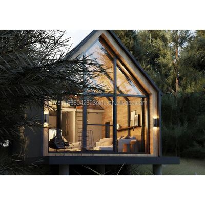 Modern Design Tiny House on Wheels Steel Material Outdoor Camping Garden Building Kit with 50/75/100mm Wave Sandwich Panel