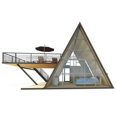 Galvanized Steel Square Tubes Deluxe Small Wooden House Triangle Modular Prefabricated House for Your Requirements