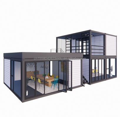 Wall 50/75/100mm Wave Sandwich Panel Customizable 20ft Container House Combination Three Bedrooms Four Bedroom Prefab with Carport Living Apart