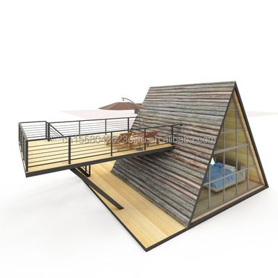 Galvanized Steel Square Tubes Deluxe Small Wooden House Triangle Modular Prefabricated House for Your Requirements