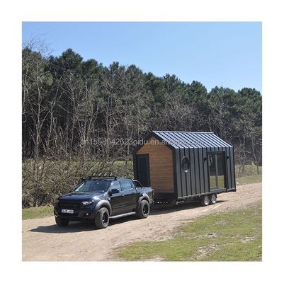 Modern Design Prefab House Wall 75mm Wave Sandwich Panel 20ft Foldable Container House on Wheels