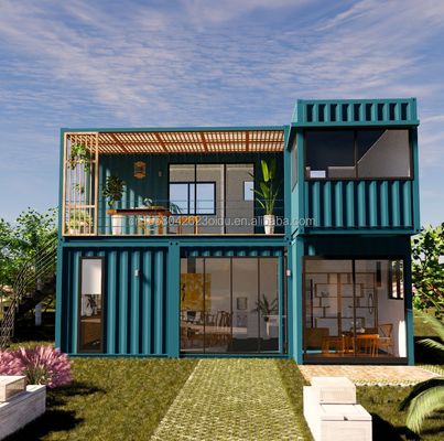 Customized Color 20ft Flat Pack Living Steel Frame Modular Home Prefab Sandwich Panel Shipping 3 Bedroom Container House