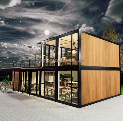 Customized Wooden 20ft Luxury Living Prefab House 4 Bedroom Expandable Container Home Sandwich Panel Office Hotel Outdoor