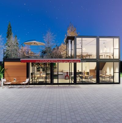 Customized Wooden 20ft Luxury Living Prefab House 4 Bedroom Expandable Container Home Sandwich Panel Office Hotel Outdoor
