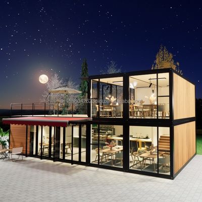 Customized Wooden 20ft Luxury Living Prefab House 4 Bedroom Expandable Container Home Sandwich Panel Office Hotel Outdoor