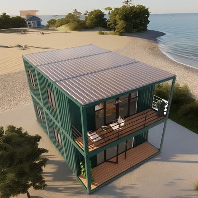 Customizable Double-Story Container House for Seaside Vacation Fireproof Prefabricated Forest Villa Resort Sizes 20ft 40ft
