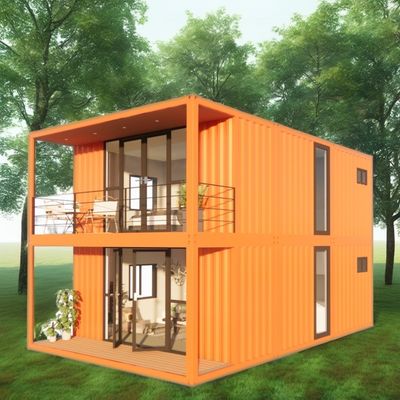 Customizable Double-Story Container House for Seaside Vacation Fireproof Prefabricated Forest Villa Resort Sizes 20ft 40ft