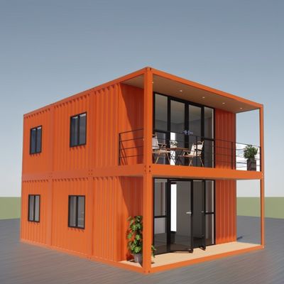 Customizable Double-Story Container House for Seaside Vacation Fireproof Prefabricated Forest Villa Resort Sizes 20ft 40ft