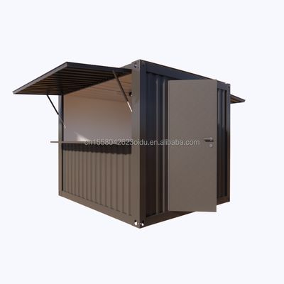 Custom Modern Design Coffee Kiosk 10ft Container Style with Aluminum Alloy Windows and Outdoor Steel Turn-Key Solution