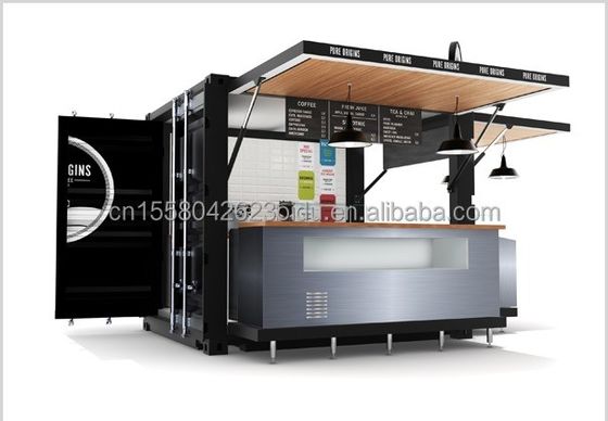 Wooden Outdoor Customized Coffee Booth Mall Kiosk 10ft Container Shop for Modern Hotel