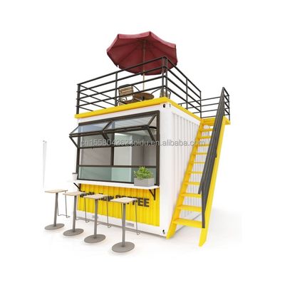 EU 10ft Mini Pop-up Shop Container Coffee Shop Bar Fast-food Restaurant Convenience Store with 50mm Wall Wave Sandwich Panel
