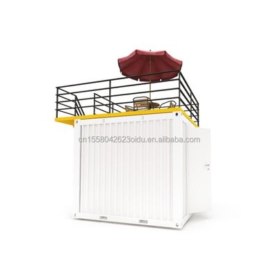 EU 10ft Mini Pop-up Shop Container Coffee Shop Bar Fast-food Restaurant Convenience Store with 50mm Wall Wave Sandwich Panel