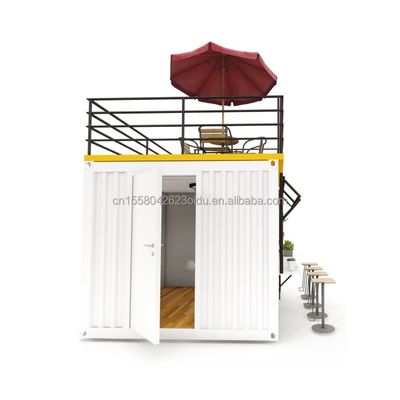 EU 10ft Mini Pop-up Shop Container Coffee Shop Bar Fast-food Restaurant Convenience Store with 50mm Wall Wave Sandwich Panel