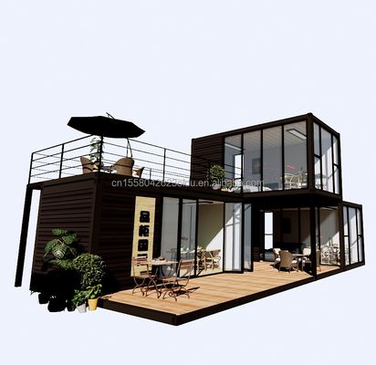 Outdoor Luxury Two Bedroom Modern Design Prefab Container House with Flat Pack Steel and Sandwich Panel Outdoor