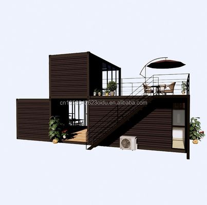 Outdoor Luxury Two Bedroom Modern Design Prefab Container House with Flat Pack Steel and Sandwich Panel Outdoor