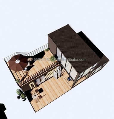 Outdoor Luxury Two Bedroom Modern Design Prefab Container House with Flat Pack Steel and Sandwich Panel Outdoor