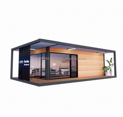 Modern Design 20ft/40ft Prefabricated Container House with Wooden Glass House