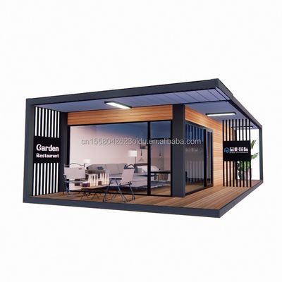 Modern Design 20ft/40ft Prefabricated Container House with Wooden Glass House
