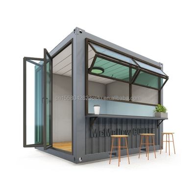 10ft Mini Pop-up Shop Container Coffee Shop Bar Fast-food Restaurant Convenience Store with Aluminum Alloy Windows