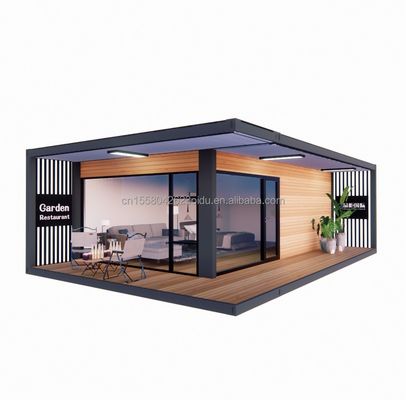Modern Design 20ft/40ft Prefabricated Container House with Wooden Glass House