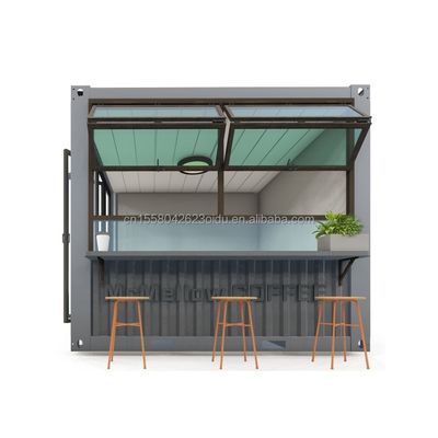 10ft Mini Pop-up Shop Container Coffee Shop Bar Fast-food Restaurant Convenience Store with Aluminum Alloy Windows