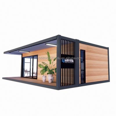 Modern Design 20ft/40ft Prefabricated Container House with Wooden Glass House
