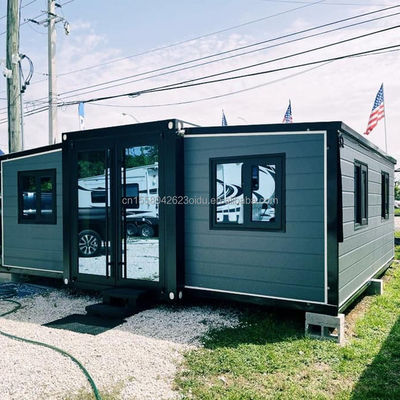Residential or Office 20ft Expandable Container House with Two Bedrooms and Aluminum Alloy Windows in Modern Style