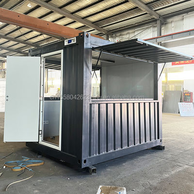 Prefab Shop Custom Pop Up Cafe Bar in 10ft and 20ft Container Coffee Shops with Galvanized Steel Square Tubes
